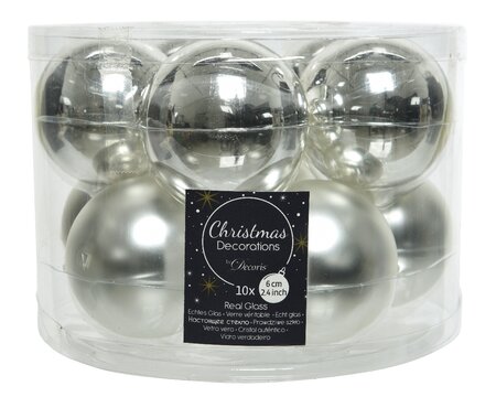 Kerstballen glas Zilver